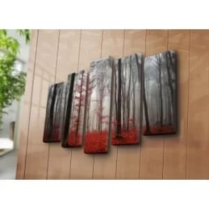 5PATK-44 Multicolor Decorative Canvas Painting (5 Pieces)