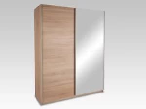 Harmony Dallas Oak 1 Mirror Sliding Door Large Double Wardrobe Flat Packed