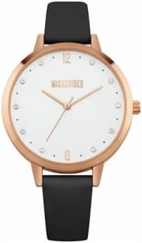 Missguided Black Faux Leather Strap Watch