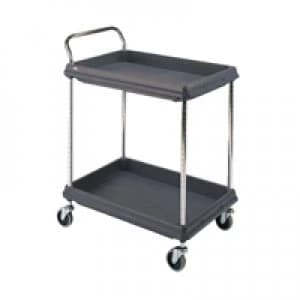 Slingsby 2 Tier Black H1041x W984xD689mm Deep Ledge Trolley 322447