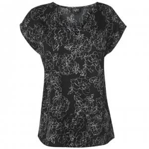 NVME Renee V Neck Top Ladies - Black White