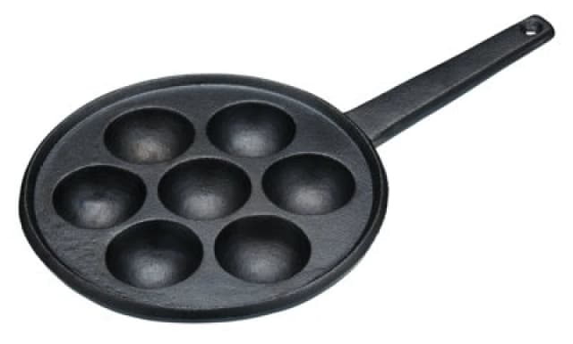 KitchenCraft KitchenCraft Cast Iron Danish Pancake Pan - Black 35X20.5cm