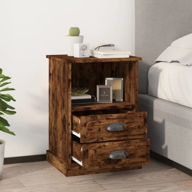 VIDAXL Bedside Cabinets 2 pcs Smoked Oak 43x36x60cm Vidaxl 8720845792299