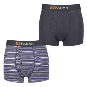 Farah 2 Pack Striped Bamboo Keyhole Trunks Mens - Purple