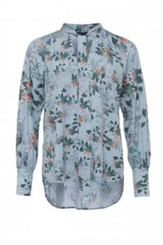 French Connection Kioa Crepe Light Tie Neck Top Blue