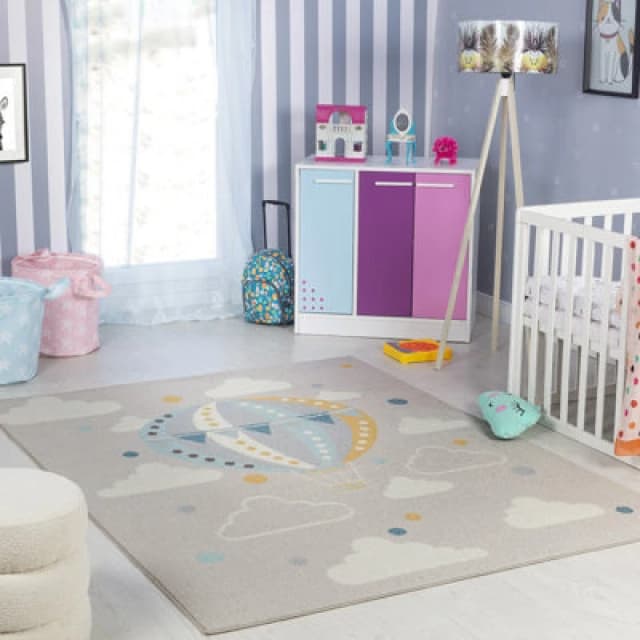 Livabliss Kids Modern Multicolour/grey Bedroom Monty Area Rug 160 X 213cm - Easy Care, Non Shedding, Soft & Safe Rug For Kids Spaces