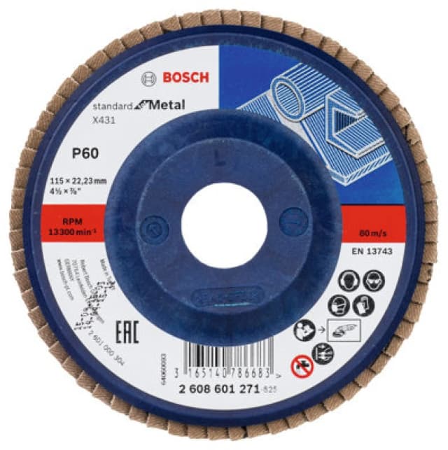 Bosch X431 Standard for Metal Flap Disc 2608601271 Diameter: 115mm