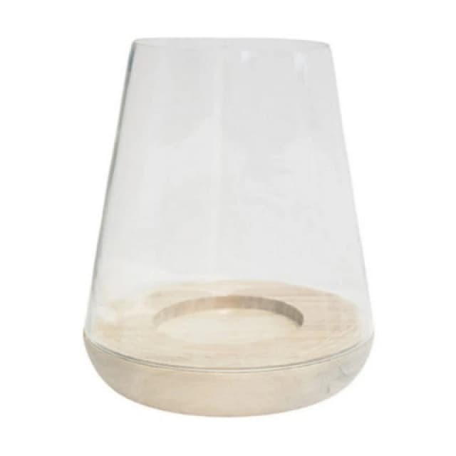 Ivyline Padstow Rounded Lantern - Whitewash - L21 X W21 X H28.5cm - Brown