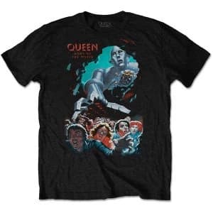 Queen - News Of The World Vintage Unisex Large T-Shirt - Black