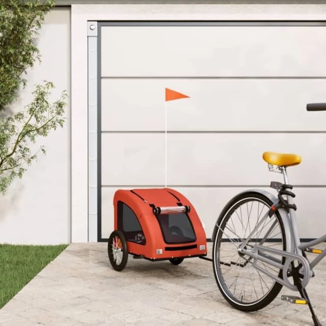 VIDAXL Pet Bike Trailer Orange Oxford Fabric and Iron Vidaxl 8720845770419
