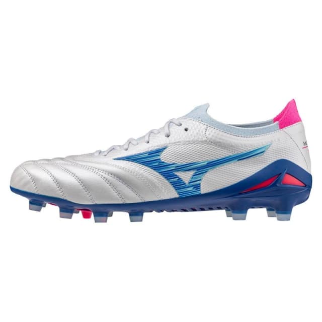 Mizuno Morelia Neo IV Beta Adults Firm Ground Rugby Boots White/Turq/Pink male 8 (42)