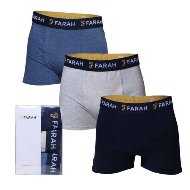 Farah Lomli 3 Pack Trunks - Blue Blue 2XL