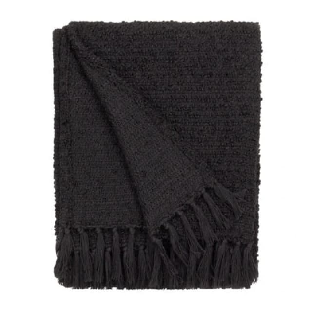 Candar Boucle Textured 130cm x 170cm Throw Black