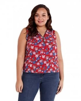 Mela London Curve Floral Printed Zip Det