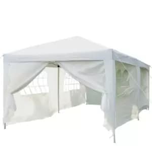 Outsunny 3 x 6m Garden Pop Up Gazebo with Sides- White