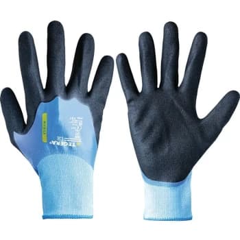 Ejendals - 737 Tegera Palm-side Coated Black/Blue Gloves - Size 7
