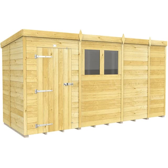 Flat Pack Sheds DIY Sheds 13 x 5 Pent Shed, Brown 13X5PFF