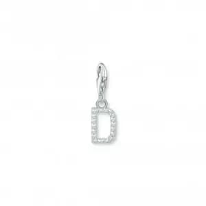 Charmista White Zirconia Letter D Charm Pendant 1944-051-14