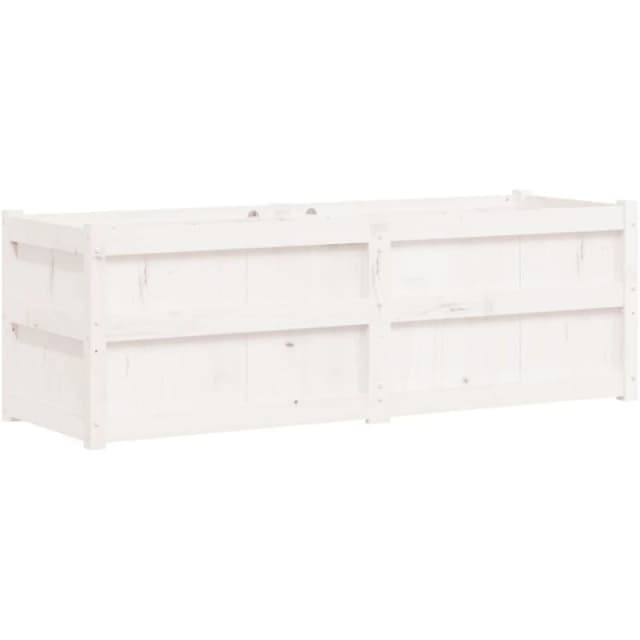 vidaXL Garden Planter White 150x50x50cm Solid Wood Pine, White 837485