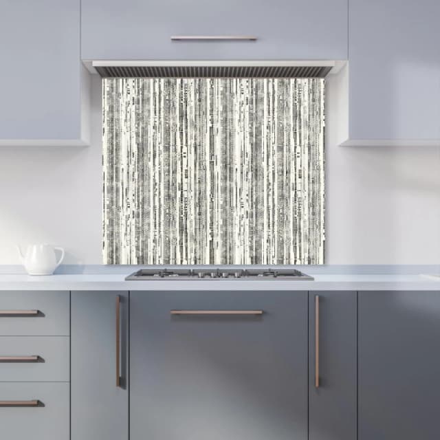 Warren Reed - Designer Modern Fig Pattern Kitchen Splashback in Grey Size: 900mm x 650mm Grey Unisex 900mm x 650mm