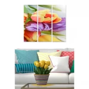 MDF3222648 Multicolor Decorative MDF Painting (3 Pieces)