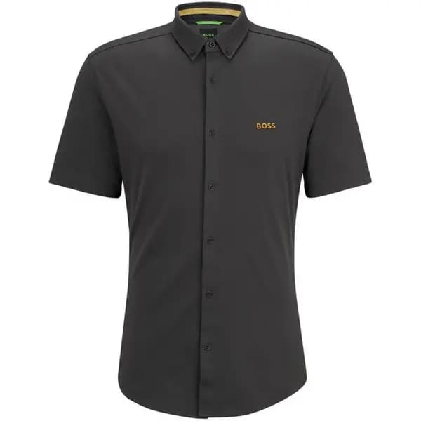Boss BIADIA_R 10233753 09 Plain Shirt - Short Sleeve Small Grey 55244102350