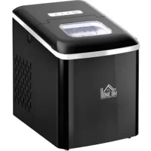 Homcom - Ice Maker 12kg/24H Production with Scoop Basket for Home Office Black - Black