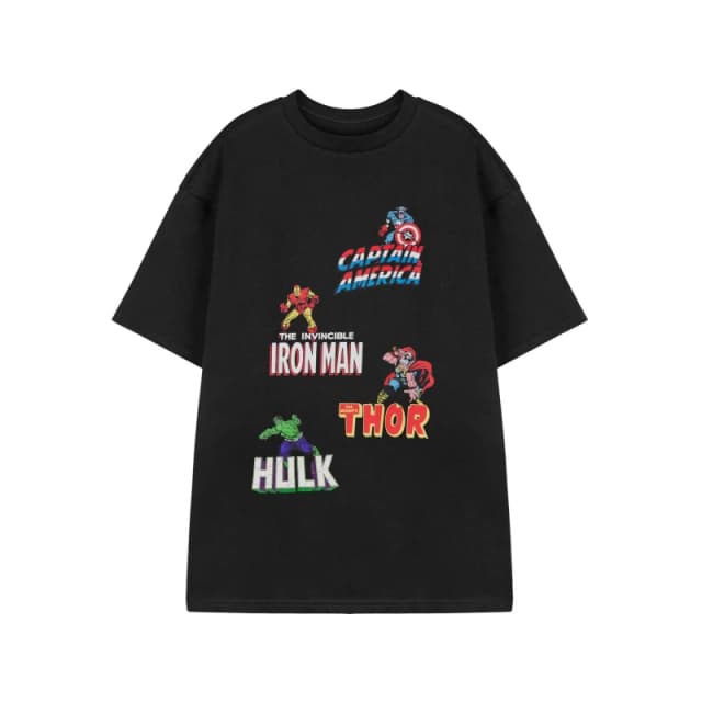 Marvel Marvel Men Short Sleeved T-Shirt in Black Size: X-Large Black XL Male 5063203902217