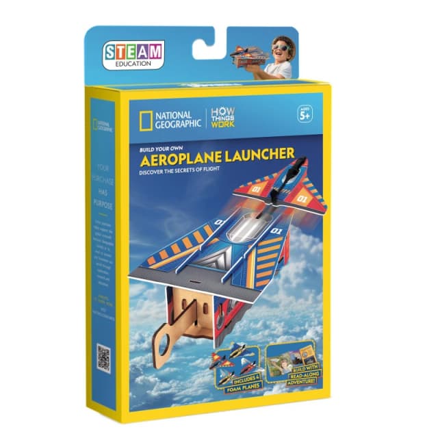 University Games UG-Nat Geo Aeroplane Launcher Puzzle Airplane Launch unisex One Size
