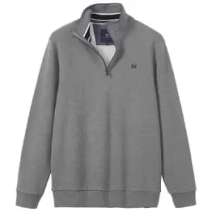 Crew Clothing Mens Classic Half Zip Sweater Grey Marl XL