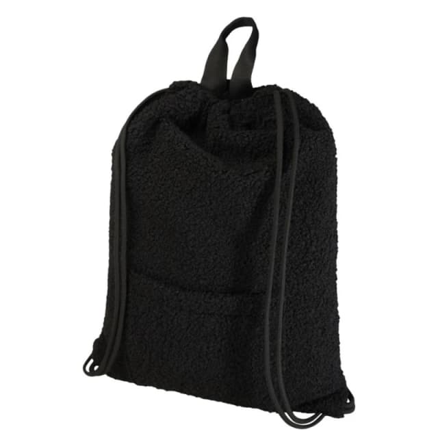 Floso Mens Bear Sherpa 9L Drawstring Bag in Black Male