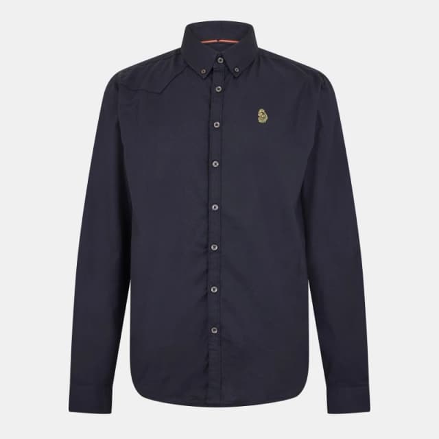 Luke Mens Long-Sleeve Oxford Shirt Jet Black male Medium