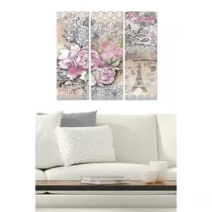 MDF218253046 Multicolor Decorative MDF Painting (3 Pieces)