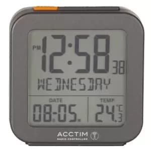 Acctim Invicta Grey Radio Controlled Lcd Alarm Clock