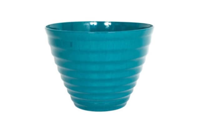 Plant Avenue Lightweight Recycled Plastic Garden Pot Planter 40Cm Vale Planter With In-Built Saucer - Plastic - L40 X W40 X H30 Cm - Teal