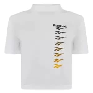 Reebok Print Cropped T-Shirt - White