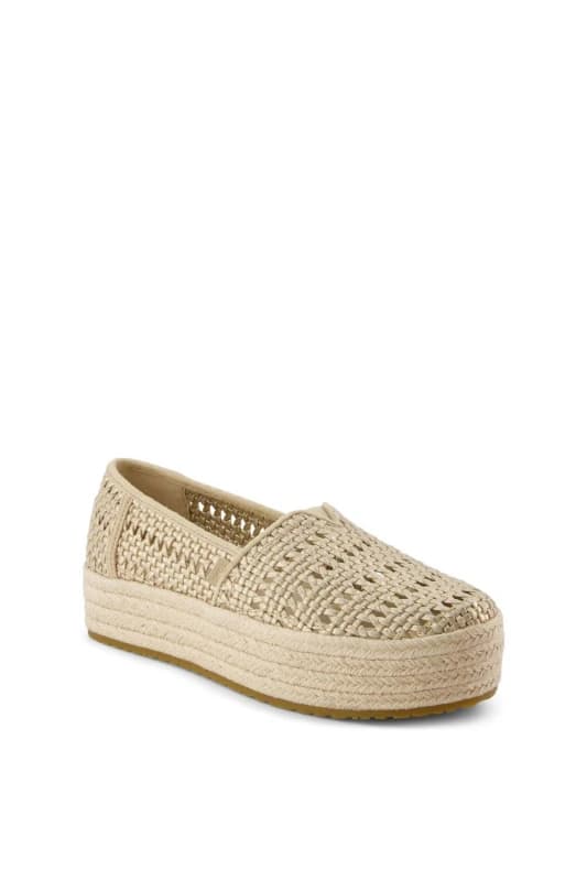 TOMS Womens Valencia Espadrille in Gold Size: 4 Gold Female 4