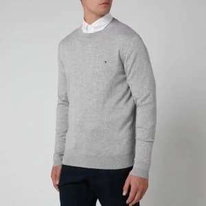 Tommy Hilfiger Mens Classic Crew Neck Knitted Jumper - Cloud Heather - L