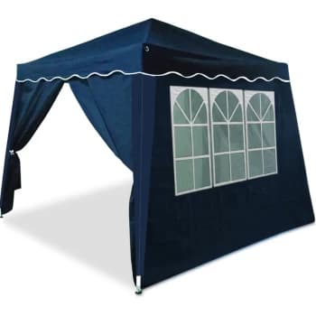 Folding Pavilion Blue 3x3 m + 4 Side Walls Popup Gazebo