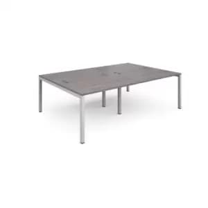 Connex Double Back to Back Office Desk - 2400mm x 1600mm - White - Grey Oak