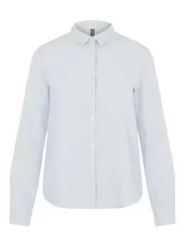PIECES Solid Shirt Women Blue