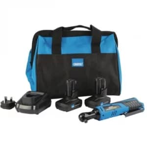 Draper Storm Force® 10.8V Power Interchange Reversible Ratchet Kit (+2x 4Ah Batteries, Charger and Bag)