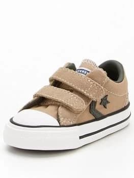 Converse Star Player EV 2V Ox Infant Trainers - Khaki/White, Khaki/White, Size 5