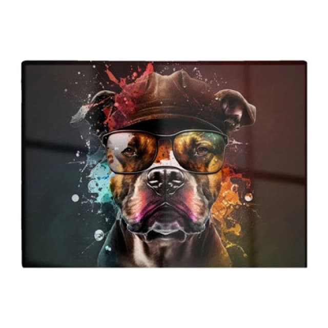 Warren Reed Designer Staffy Bull Terrier Dog Splashart Chopping Board