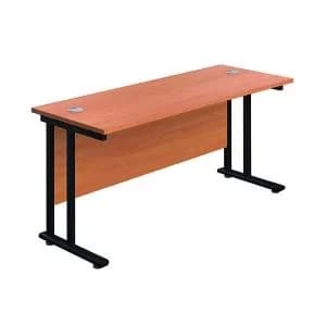 Jemini Rectangular Double Upright Cantilever Desk 1400x600x730mm