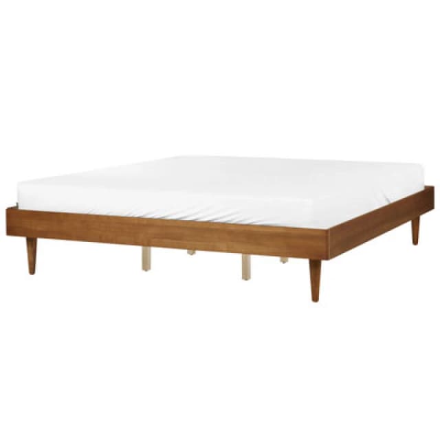 Beliani Bed Toucy 180 X 200 Cm (Eu Super King) Brown Ash Wood