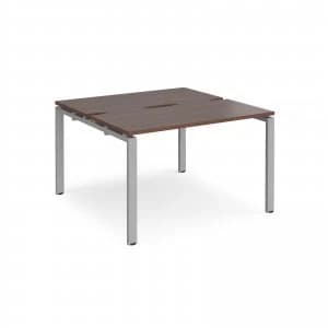 Adapt II Back to Back Desk s 1200mm x 1200mm - Silver Frame Walnut top