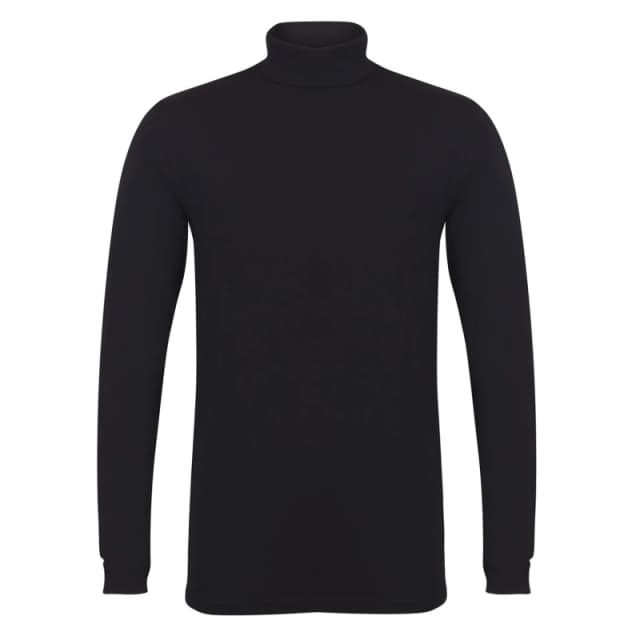 Skinni Fit Mens Feel Good Stretch Roll Neck Top in Black Size: Small Black Male S