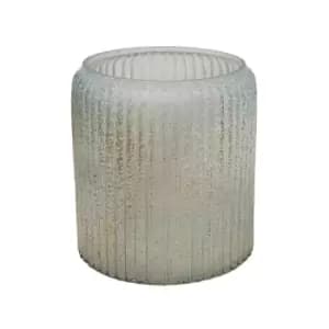 Ivyline Verre Frosted Ribbed Glass Gold Planter H14cm W15cm