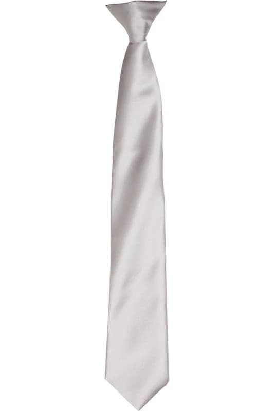 Premier Premier Satin Tie in Silver Silver One Size Unisex 5063470360567